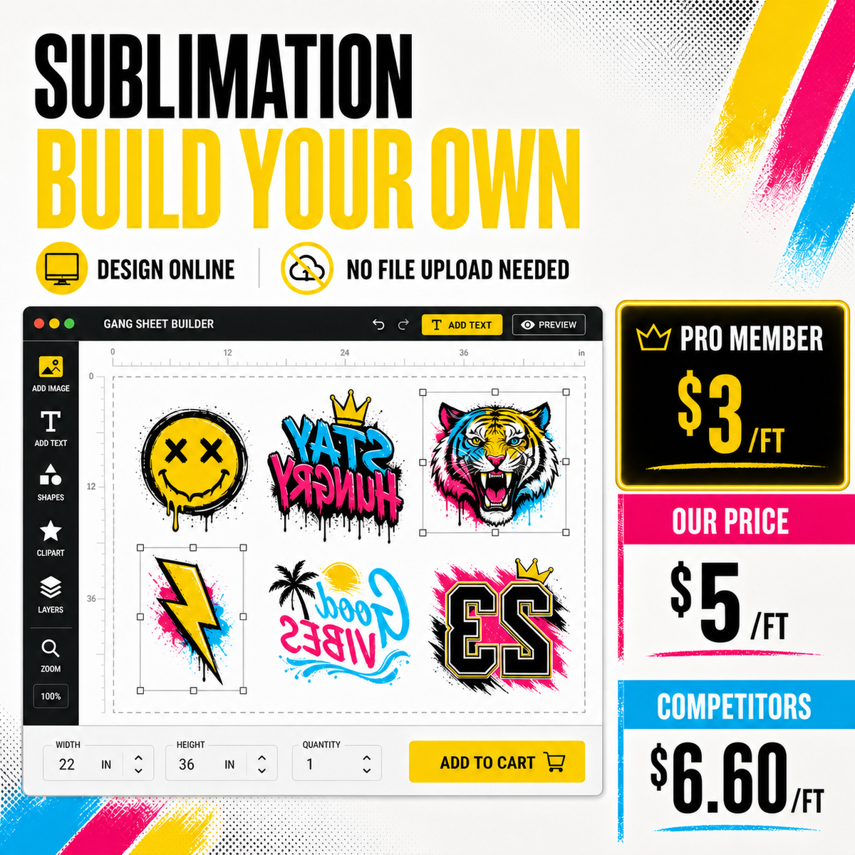 22" Sublimation Gang Sheet (BUILD YOUR OWN)
