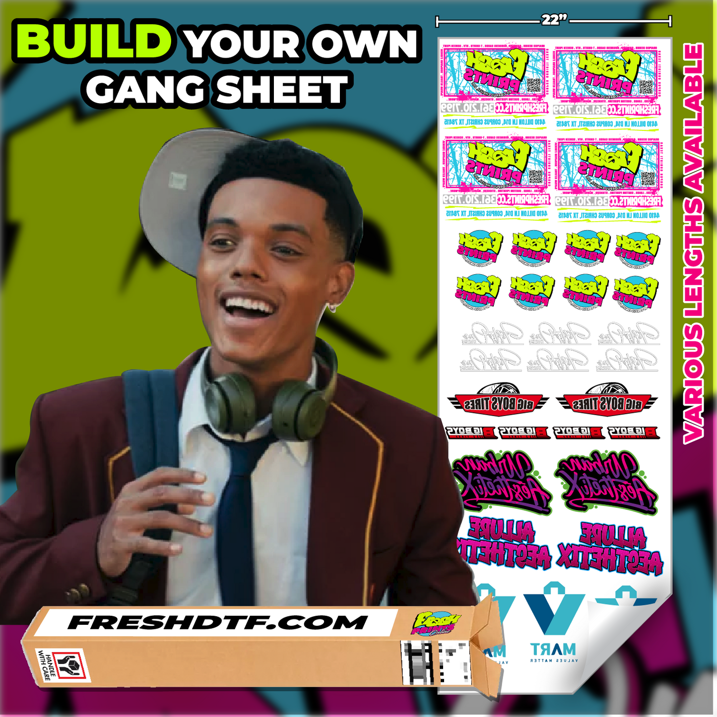 22" Sublimation Gang Sheet (BUILD YOUR OWN)