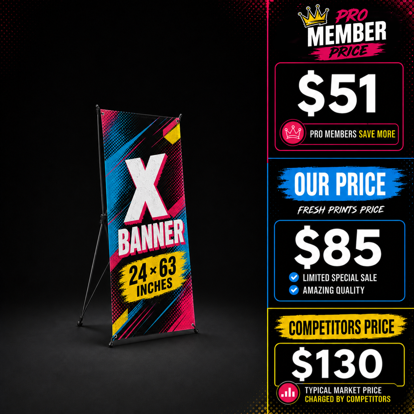 X-Banner 24" x 63"