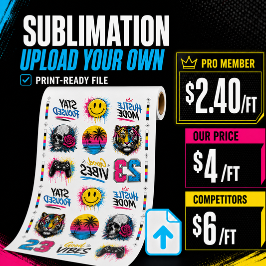 22" Sublimation Gang Sheet - UPLOAD (Advanced Users)