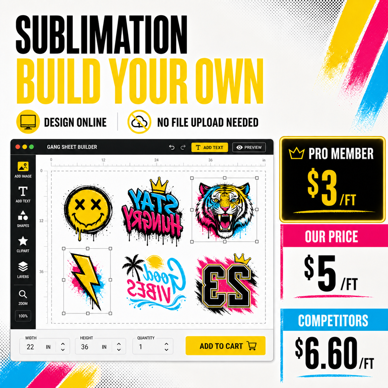 22" Sublimation Gang Sheet (BUILD YOUR OWN)