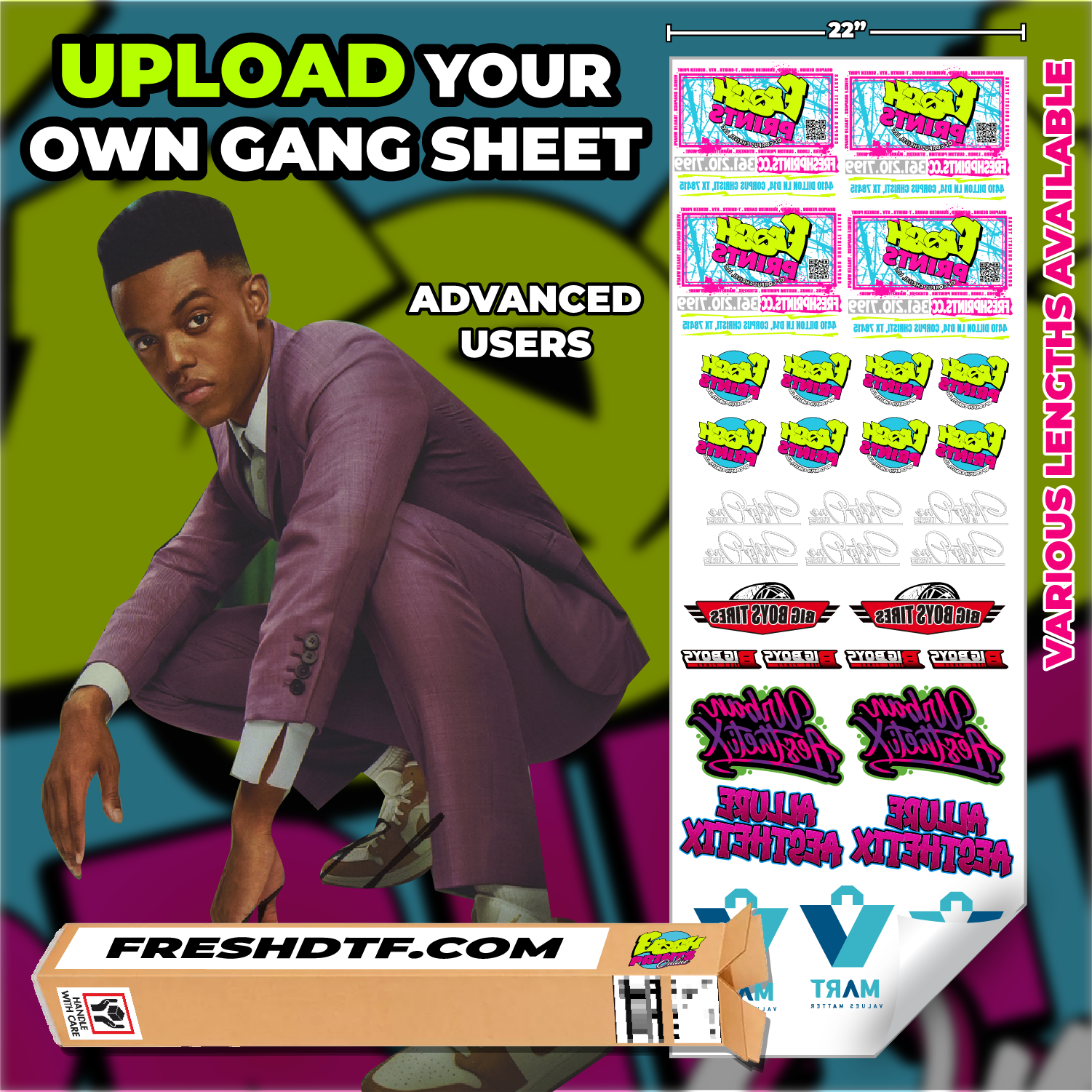 22" Sublimation Gang Sheet - UPLOAD (Advanced Users)