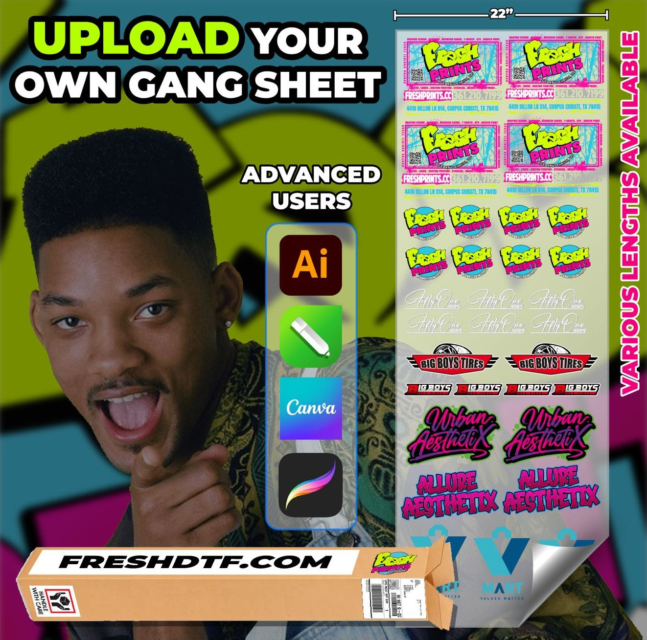 22" DTF Gang Sheet - UPLOAD (Advanced Users)