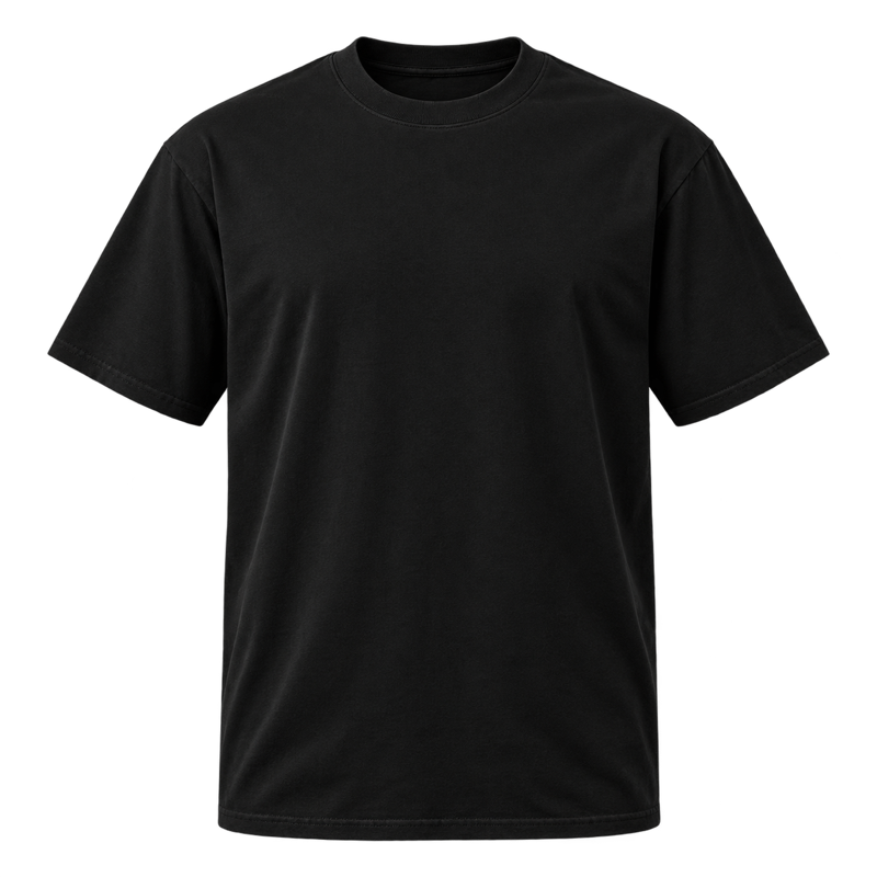 Front view of a black T-Shirt