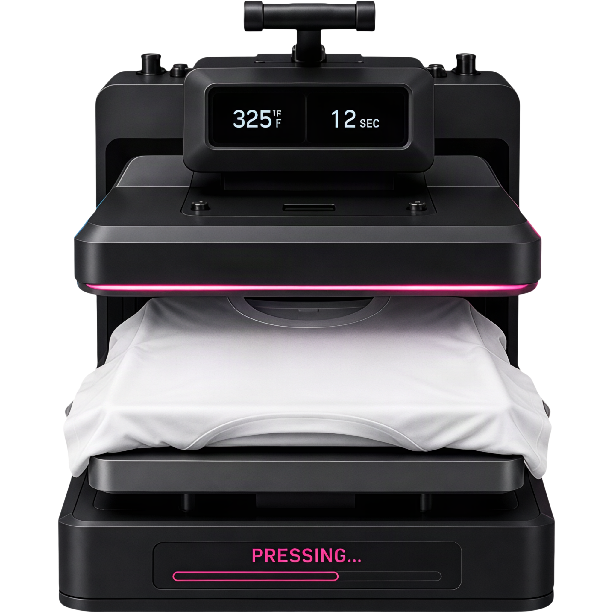 Fresh DTF heat press set to 325 degrees for 12 seconds